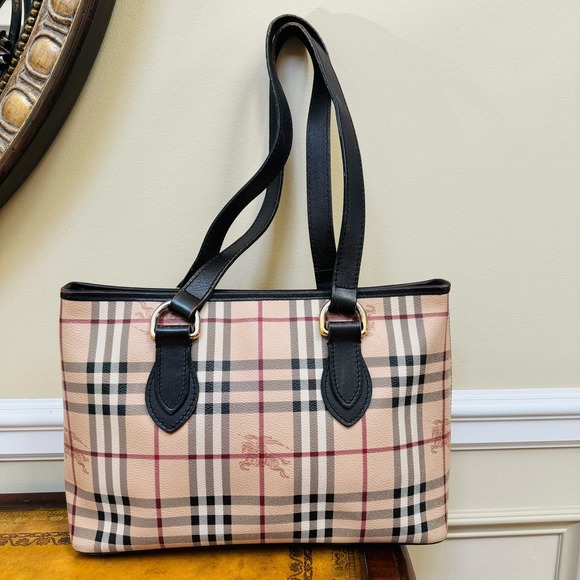 Burberry Regent Haymarket Check Tote Bag Made in Italy - Picture 2 of 16